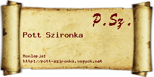 Pott Szironka névjegykártya